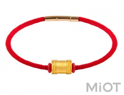 Золотий браслет Xiaomi LuckyME Gold  beads bracelet 17 см 0.75 г Red